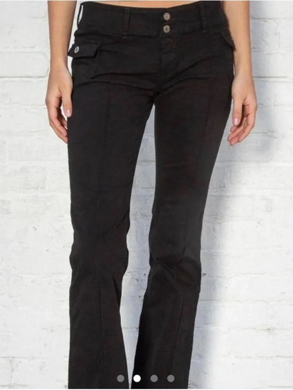 Brandy Melville J Galt Black Pants Agatha Low Rise Flare - Picture 6 of 9